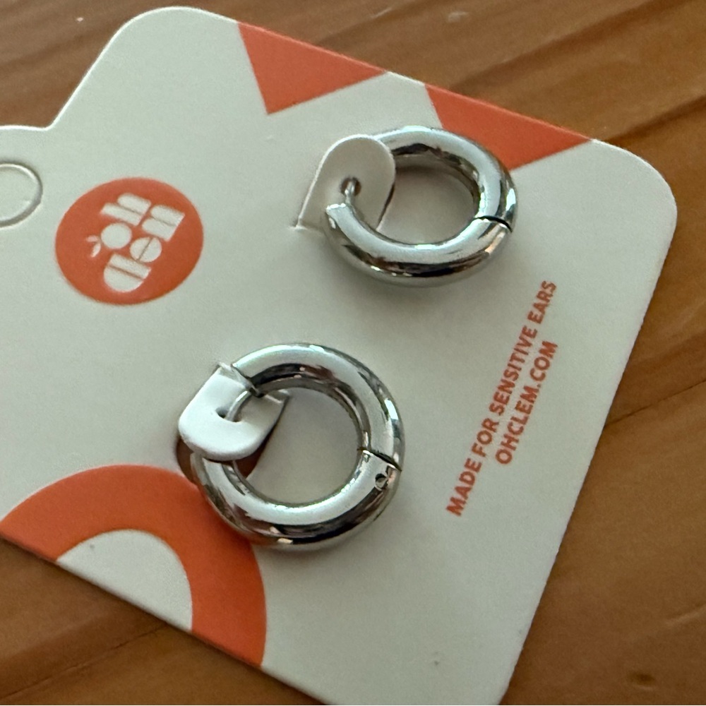Silver chunky hoop Earrings
